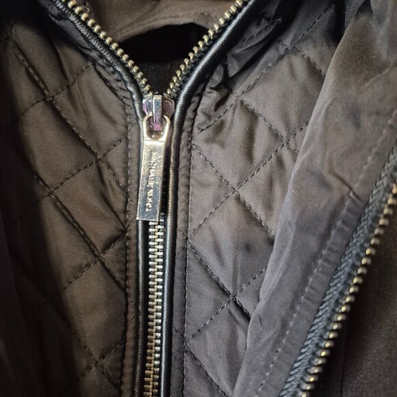 Michael Kors Black Longline Scuba Jacket with Quilted Sleeves and Insert Size S - Picture 7 of 15